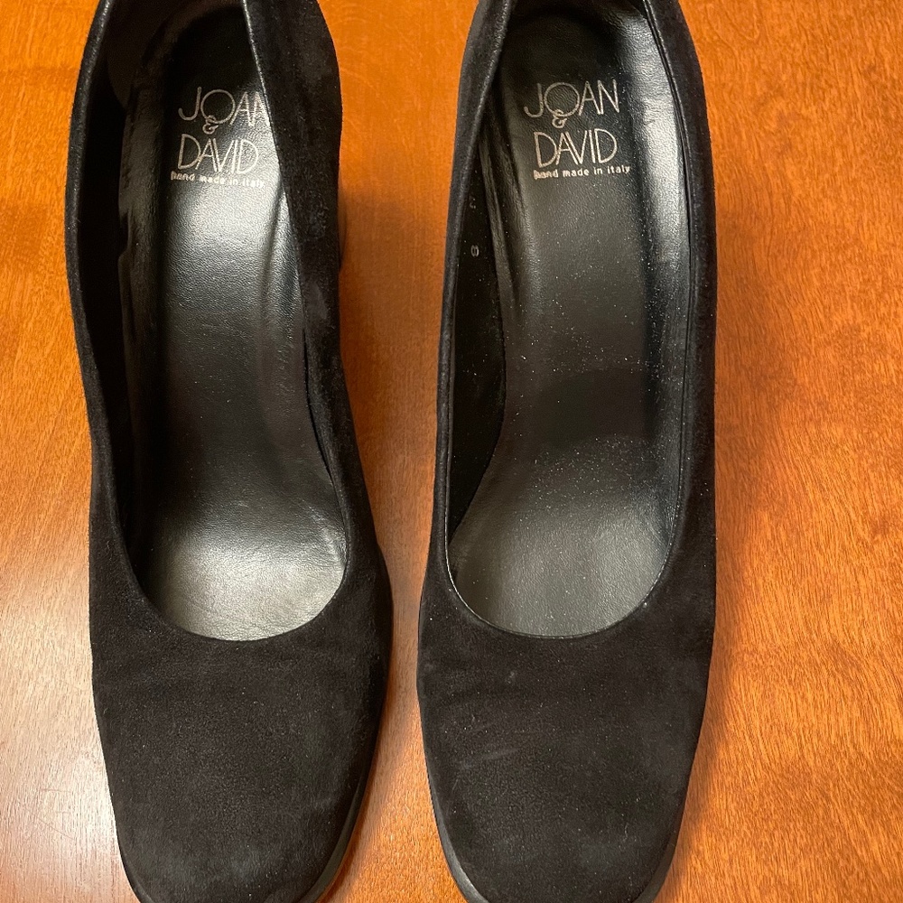 Joan & David Black Suede Heels